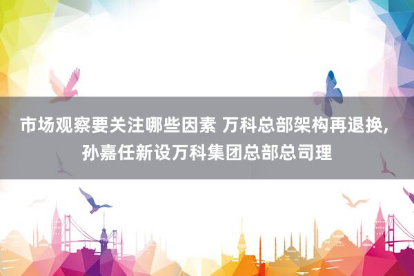 市场观察要关注哪些因素 万科总部架构再退换, 孙嘉任新设万科集团总部总司理