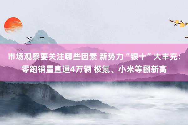 市场观察要关注哪些因素 新势力“银十”大丰充：零跑销量直逼4万辆 极氪、小米等翻新高