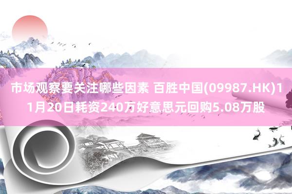 市场观察要关注哪些因素 百胜中国(09987.HK)11月20日耗资240万好意思元回购5.08万股