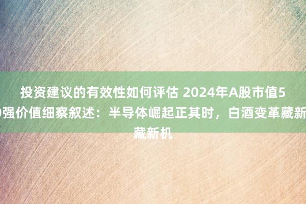 投资建议的有效性如何评估 2024年A股市值500强价值细察叙述：半导体崛起正其时，白酒变革藏新机