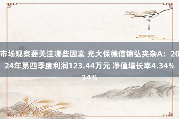 市场观察要关注哪些因素 光大保德信锦弘夹杂A：2024年第四季度利润123.44万元 净值增长率4.34%