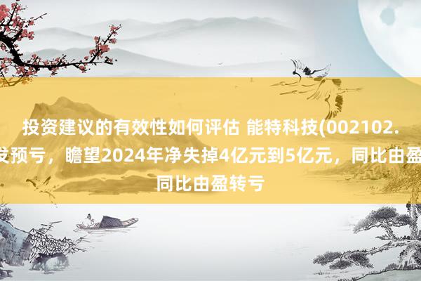 投资建议的有效性如何评估 能特科技(002102.SZ)发预亏，瞻望2024年净失掉4亿元到5亿元，同比由盈转亏