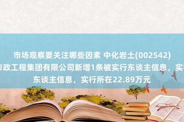 市场观察要关注哪些因素 中化岩土(002542)控股的北京场谈市政工程集团有限公司新增1条被实行东谈主信息，实行所在22.89万元