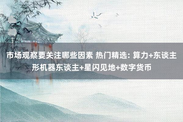 市场观察要关注哪些因素 热门精选: 算力+东谈主形机器东谈主+星闪见地+数字货币