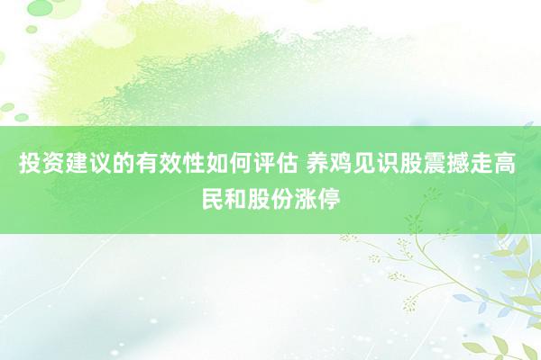 投资建议的有效性如何评估 养鸡见识股震撼走高 民和股份涨停