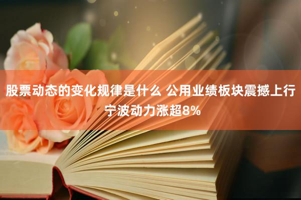 股票动态的变化规律是什么 公用业绩板块震撼上行 宁波动力涨超8%