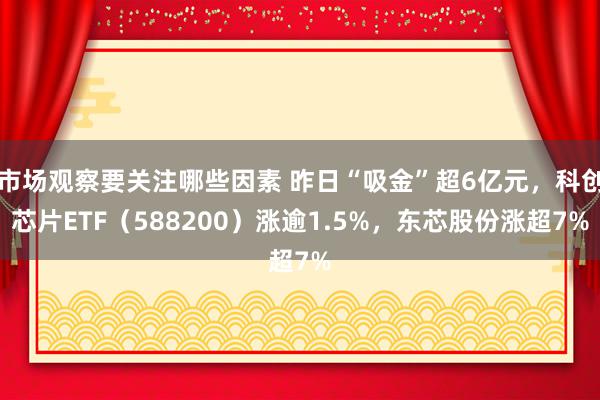 市场观察要关注哪些因素 昨日“吸金”超6亿元，科创芯片ETF（588200）涨逾1.5%，东芯股份涨超7%